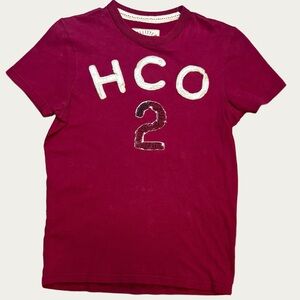 Hollister Y2K  Short Sleeve Red Baby Doll T-Shirt   “HCO" on Front  Small